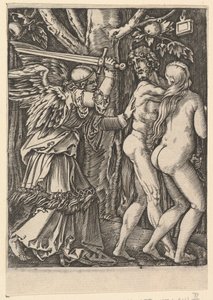 La cacciata dal Paradiso, dopo Dürer, ca. 1500-1534 da Marcantonio Raimondi