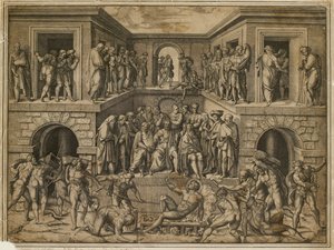 Il martirio di San Lorenzo da Marcantonio Raimondi