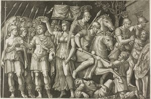 Traiano incoronato dalla Vittoria da Marcantonio Raimondi
