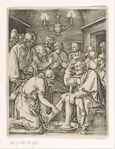 Lavanda dei piedi di Pietro (Passione di Cristo) da Marcantonio Raimondi