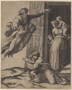 Dio appare a Noè da Marcantonio Raimondi after Raphael