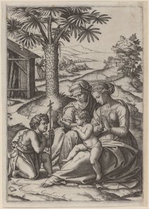 Madonna sotto una Palma da Marcantonio Raimondi after Raphael