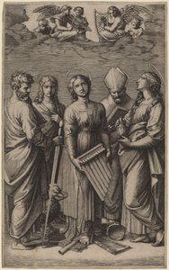 Santa Cecilia da Marcantonio Raimondi after Raphael