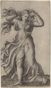 Donna che si tira i capelli da Marcantonio Raimondi possibly after Francesco Francia