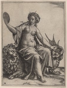 Prudenza da Marcantonio Raimondi possibly after Raphael