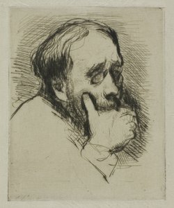 Ritratto di Degas, con la mano sulla bocca da Marcellin Gilbert Desboutin