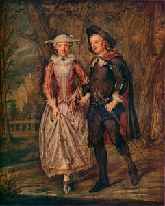 Amanti in un parco, 1745, 1931 da Marcellus Laroon the Younger