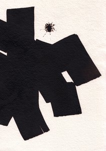 Nero, 2023 (inchiostro su carta) da Marco Campedelli
