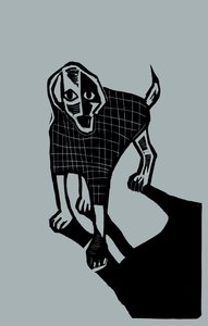 Cane, 2023 (linoleum su carta)