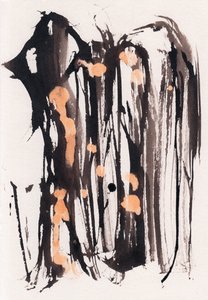 Wabi Sabi, 2018 (inchiostro e candeggina su carta) da Marco Campedelli