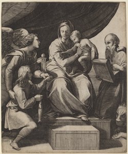 La Vergine con un pesce da Marco Dente after Raphael