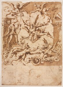 Grottesco con un satiro che nutre un drago (recto) da Marco Marchetti