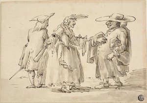 Caricature di Due Uomini e una Donna