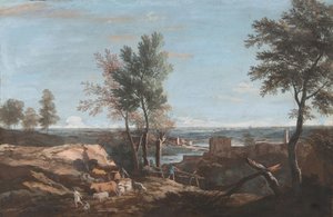 Ampio paesaggio pastorale, ca. 1700-1730 da Marco Ricci