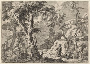 Due uomini penitenti nel deserto da Marco Ricci