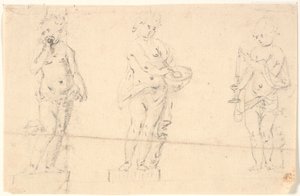 Foglio di studio con tre putti da Marcus Tuscher