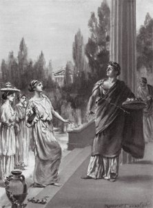 Ipparco insulta la sorella di Armonio (litografia) da Margaret (after) Dovaston
