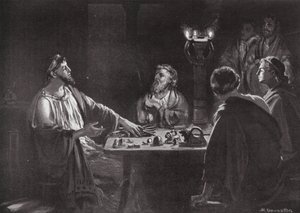 Introduzione dei pesi e delle misure in Grecia (litografia) da Margaret (after) Dovaston