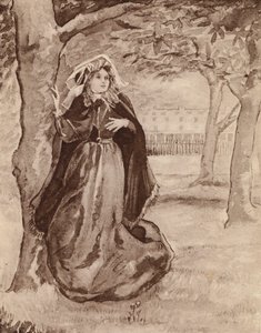 Elizabeth Barrett Browning, poetessa inglese (litografia)