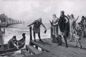 Edgar il pacifico che tiene una rassegna navale AD973