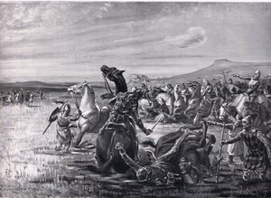 La battaglia di Orcomeno, illustrazione tratta da "Hutchinson