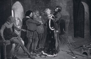 La bella fanciulla del Kent baciata dai rivoltosi AD1381 da Margaret Dovaston