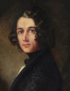 Ritratto di Charles Dickens (dettaglio), 1843 da Margaret Gillies