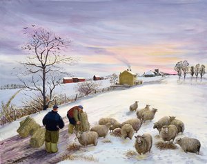 nutrire le pecore in inverno da Margaret Loxton