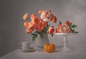 Natura morta con rose autunnali da Margareth Perfoncio