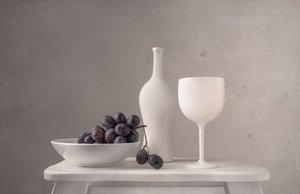 Uva e vino in stile minimalista