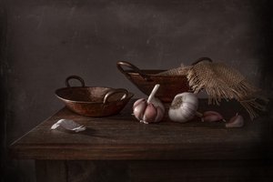 Natura morta rustica con aglio da Margareth Perfoncio
