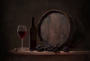 Natura morta rustica con vino da Margareth Perfoncio
