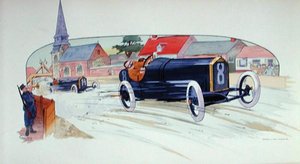 Una Peugeot da corsa nel Gran Premio di Francia del 1911 da Marguerite (fl.1909 14) Montaut