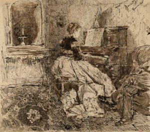 Cecilia de Madrazo suona il pianoforte da Marià Fortuny Marsal