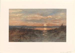 Paesaggio con tramonto