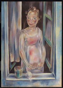 Giovane ragazza a una finestra aperta, c.1924 da Maria Blanchard