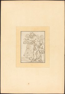 Vecchio che indica a sinistra da Maria Catharina Prestel after Adriaen Pietersz van de Venne