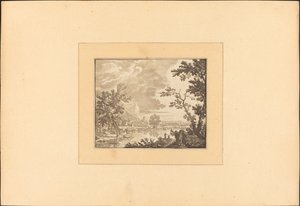 Paesaggio con fiume e città da Maria Catharina Prestel after Jan van Huysum