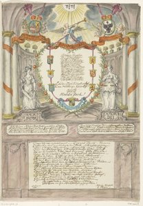 Verso per la principessa Guglielmina per il quarantesimo compleanno del principe Guglielmo V, 1788 da Maria Margaretha la Fargue