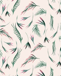 Foglie tropicali in rosa, 2020 (acquerello) da Marianna Kulukundis
