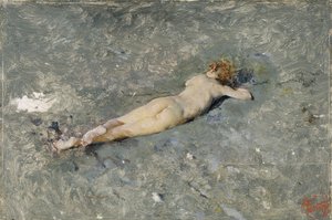 Bambino nudo sulla spiaggia di Portici da Mariano Fortuny y Marsal