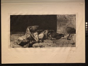 Arabo che veglia il corpo del suo amico da Mariano Fortuny y Carbó