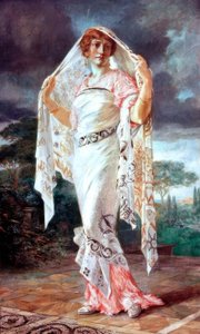 Ritratto di Henriette Fortunys in abito pompeiano