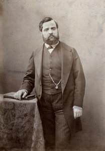 Ritratto a tre quarti del pittore Thomas Couture, con baffi e barba folta da Marie Alexandre Alophe