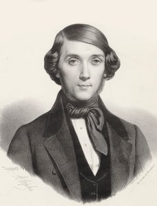 Ritratto del pianista e compositore Jean-Henri Ravina 1818-1906, ca 1845 da Marie Alexandre Menut Alophe