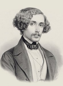 Ritratto del pianista e compositore Julius Schulhoff 1825-1898, 1850 da Marie Alexandre Menut Alophe