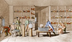 Antoine Laurent de Lavoisier (1743-1794), chimico francese, fa un esperimento sulla respirazione dell
