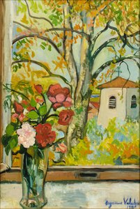 Bouquet di fiori davanti a una finestra a St. Bernard, 1926
