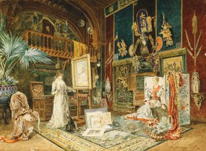 Lo studio di Sarah Bernhardt, 1885 da Marie Desire Bourgoin