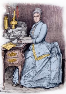 Juliette Lamber (Mme Edmond Adam) (1836-1936), donna di lettere francese - incisione di Louise Catherine Breslau (1856-1927) collezione privata da Marie Louise Catherine Breslau